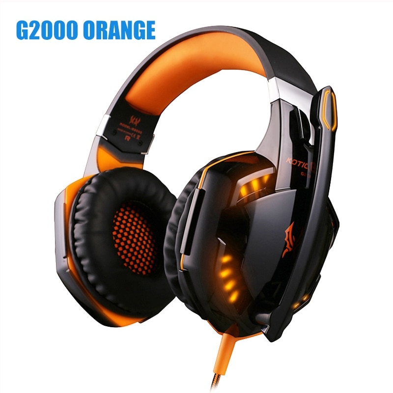 Kotion Each G2000 LED Headset with Microphone for PS4 Xbox Nintento Switch PC Laptop Orange - 1