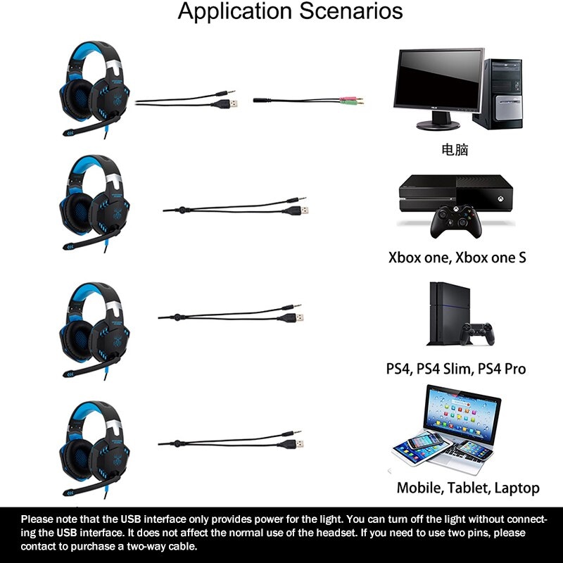 Buy Kotion Each G00 Led Headset With Microphone For Ps4 Xbox Nintento Switch Pc Laptop Red Cheap G2a Com