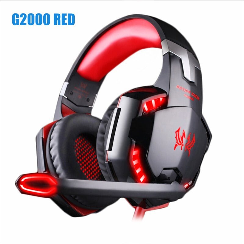 Kotion Each G2000 LED Headset with Microphone for PS4 Xbox Nintento Switch PC Laptop Red - 1