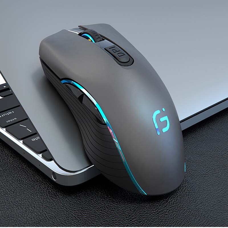 KuWFi 2.4Ghz Wireless Computer Mouse Bluetooth 4.0 Gray - 4