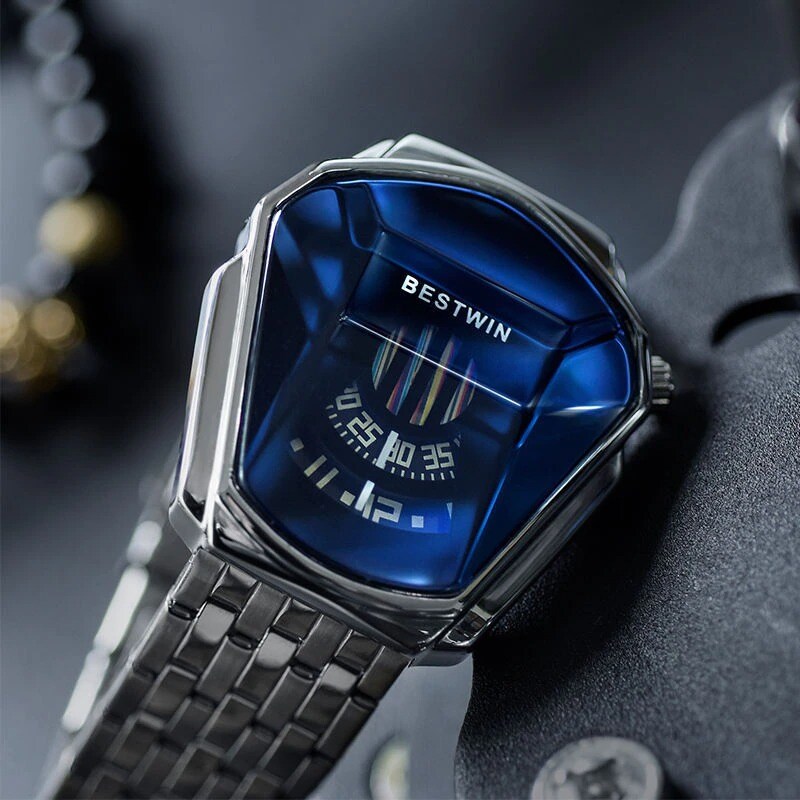 Luxury Fashionx Trend Sports Men's Watch Casual Steel Bandx Black Technology Watch Milano Waterproof Quartz Watches Gold/Silver - 4