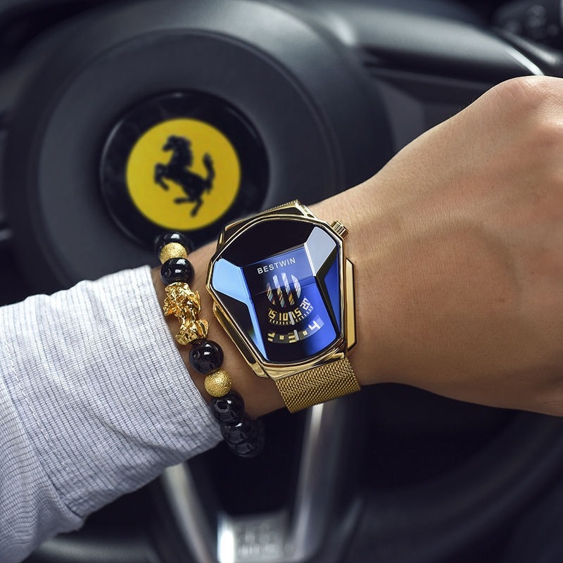 Luxury Fashionx Trend Sports Men's Watch Casual Steel Bandx Black Technology Watch Milano Waterproof Quartz Watches Gold/Silver - 2