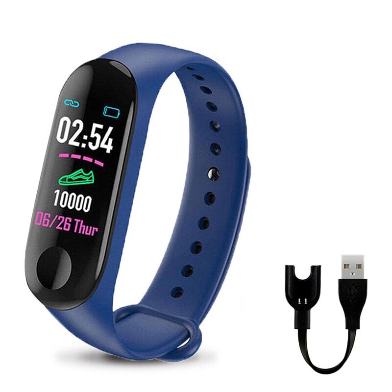 M3 Pro Smart Bracelet for Fitness with Heart Rate Functionality - Blue - 1