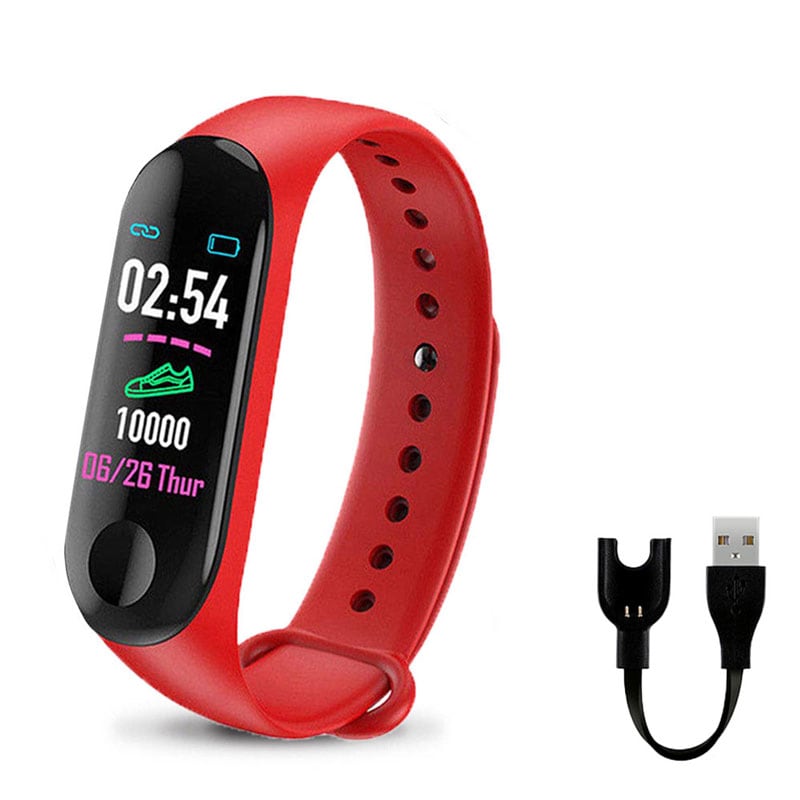 M3 Pro Smart Bracelet for Fitness with Heart Rate Functionality - Red - 1