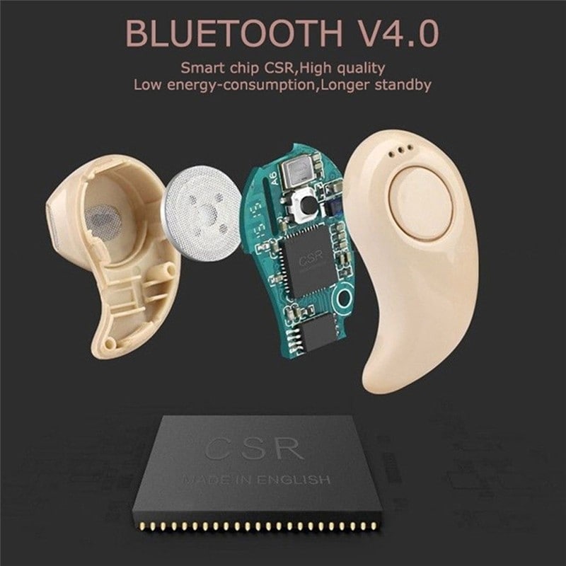 Mini Wireless Bluetooth Earphone in Ear Sport with Mic Handsfree Headset Earbuds (Blue) - 2