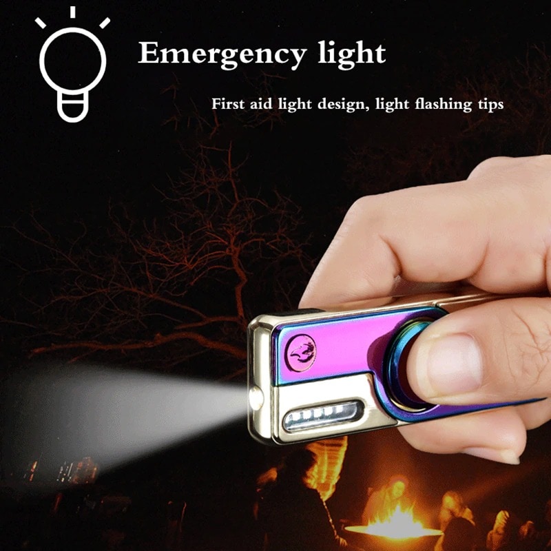 Multifunction LED Hand Spinner 2021 Electric Lighter Plasma Flameless Electronic Cigarette Lighter USB Windproof Recharg - 6