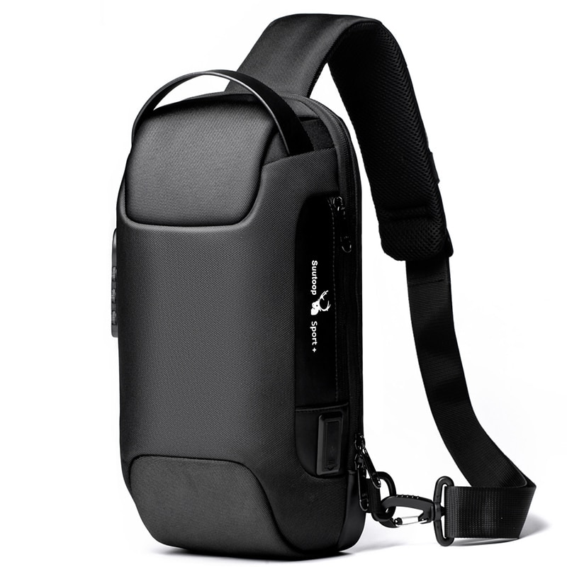 Waterproof Anti-theft Oxford Crossbody Bag with USB Green - 2