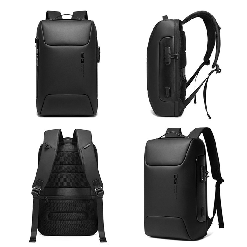 WaterProof Multifunctional Anti Thief Backpack for Business with Locking Code and USB Port Navy Blue - 2