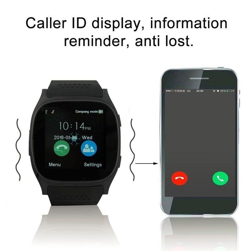 Waterproof Unisex Smart Bracelet with Pedometer GSM SIM Bluetooth Wrist Camera Watch T8 - Black - 4