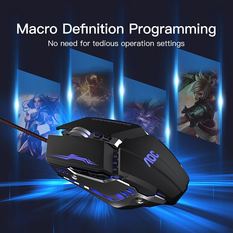 Wired Gaming Mouse 3200 DPI Optical LED USB Mouse for laptop PC Gamer Black - 6