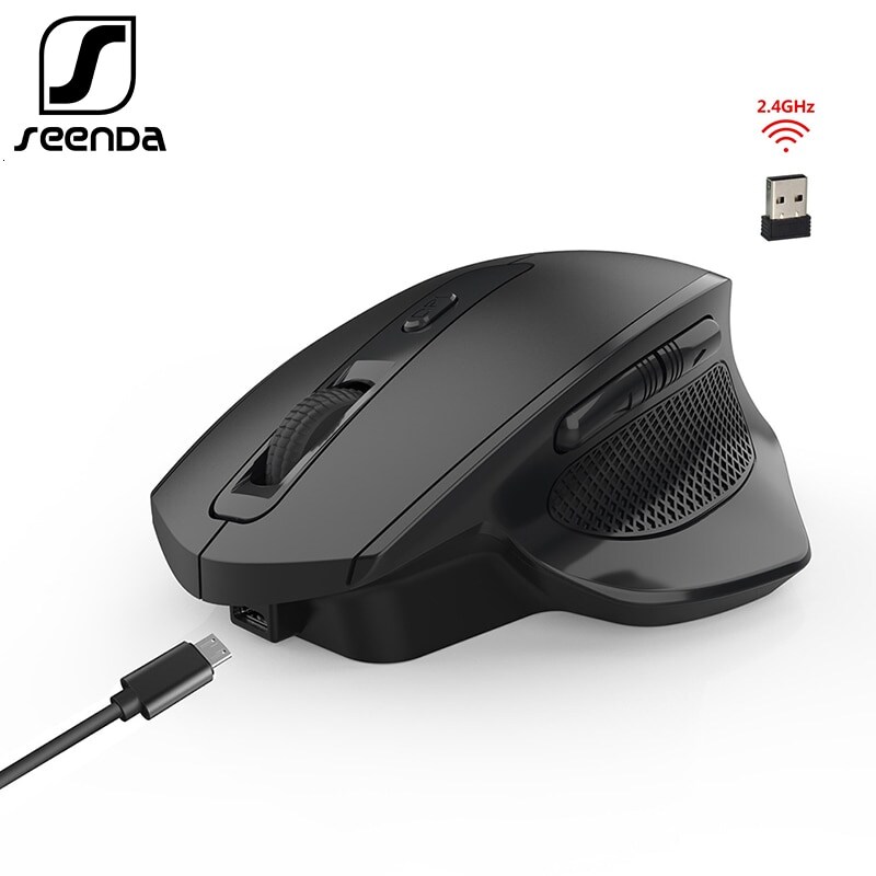 Wireless Gaming Mouse SeenDa Rechargeable with 6 buttons and silent click - 1