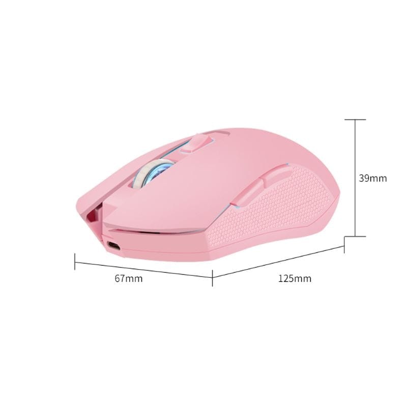 Wireless Pink Silent LED Optical Gaming Mouse 1600DPI 2.4G USB Pink - 4