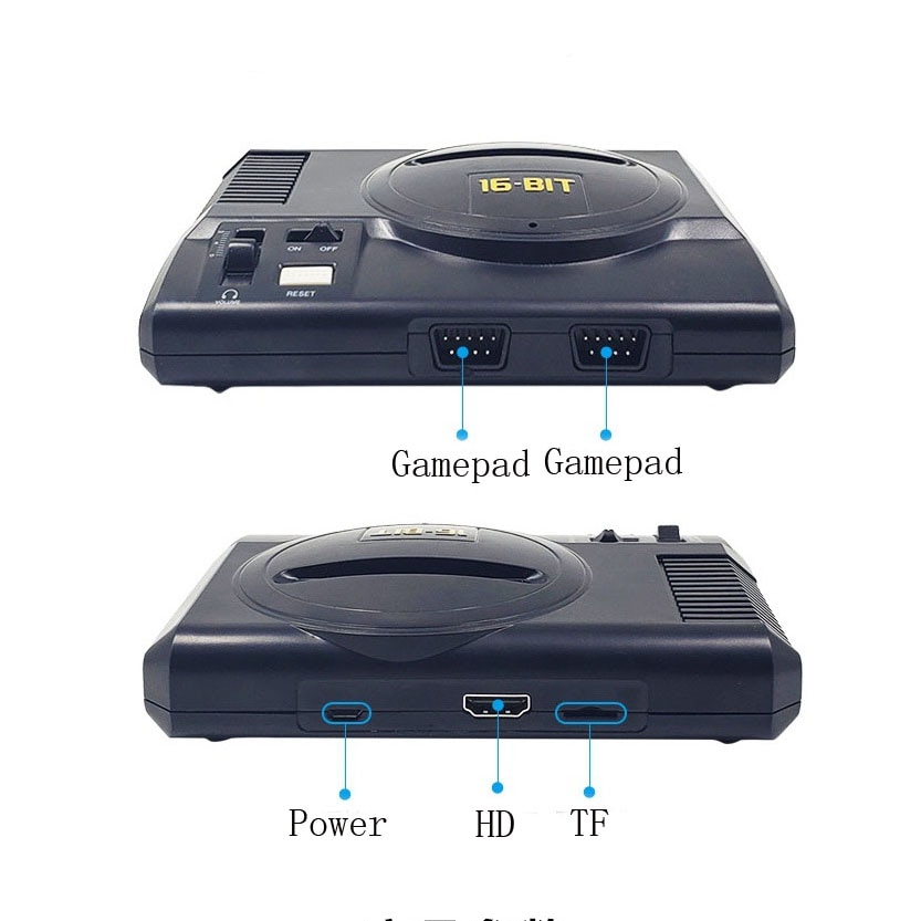 HDMI 16 Bit Mini Game Console for Sega MegaDrive Handheld Double Gamepads Controller Built-in 100 Games - 5