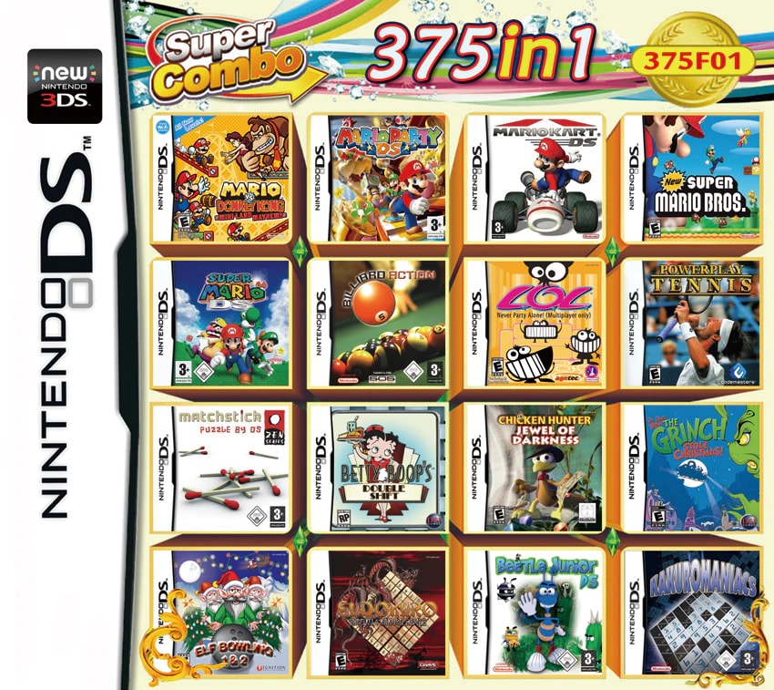 Buy 375 in 1 MULTI CART Combo Games Cartridge Card Cart for Nintendo DS