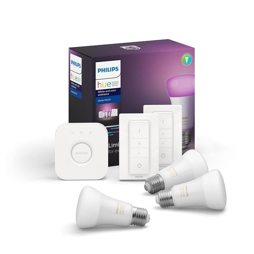 interval wijk residu Buy Philips Hue zestaw 3x E27 9W RGB ściemnialne + 2x pilot Dimmer (1 x  CR2450) + Hue Bridge smart home - Cheap - G2A.COM!