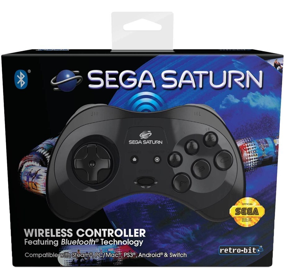 SEGA Saturn Official Wireless Gamepad Blue Bluetooth - 1
