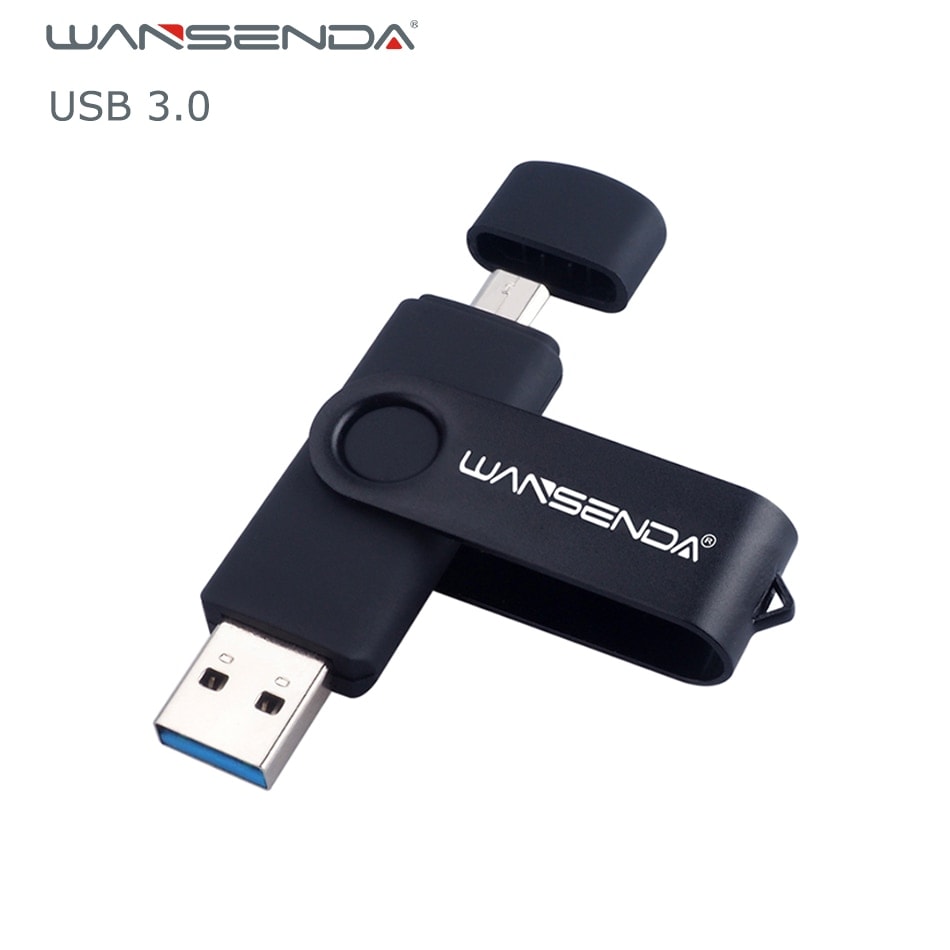 Flash Drive Wansenda USB 3.0 OTG USB For SmartPhone/Tablet/PC Black 64 GB - 1