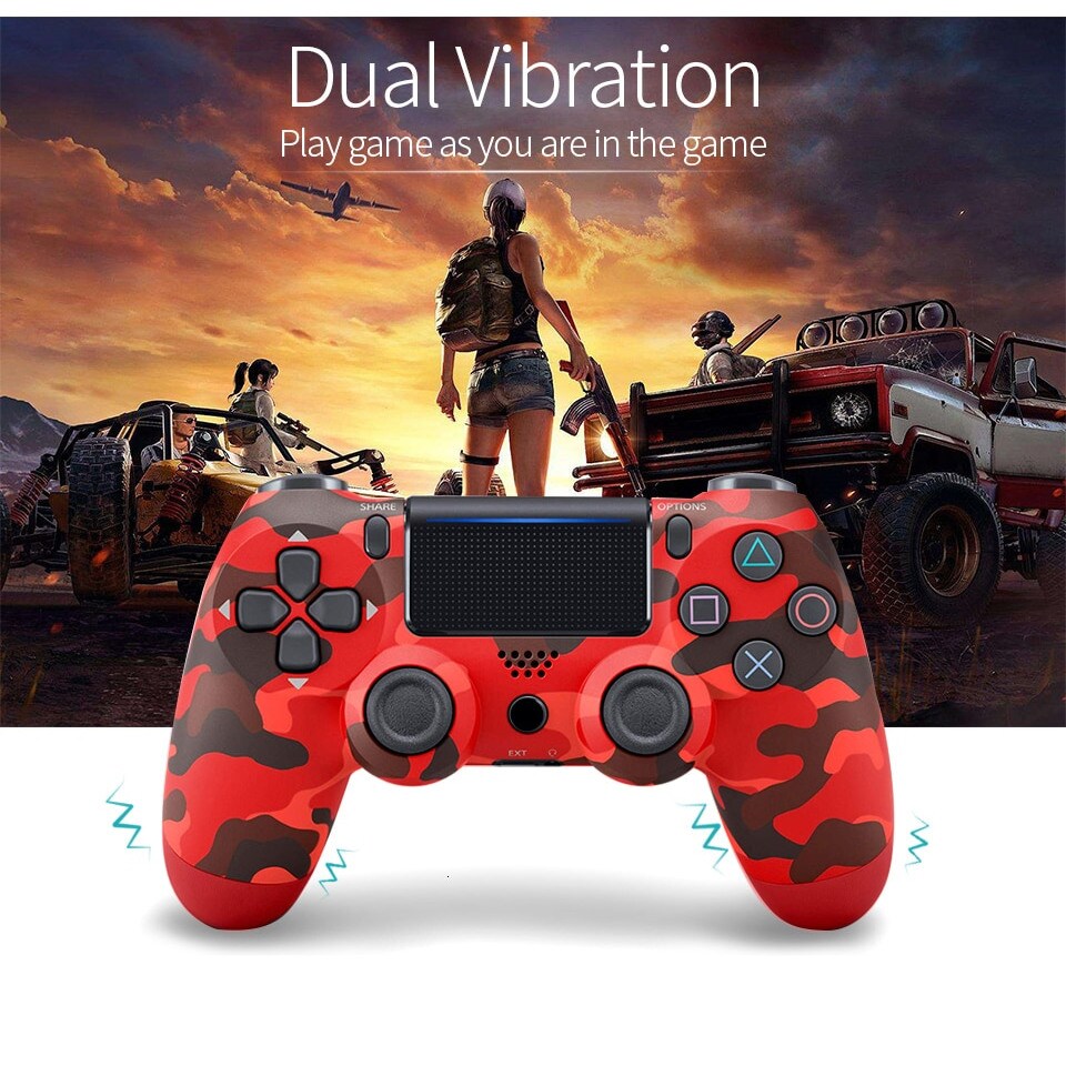 Wireless Controller for all SONY PS4 Consoles with GIFT 2 Thumb Grips for Dualshock 4 V2 Dark Blue - 4