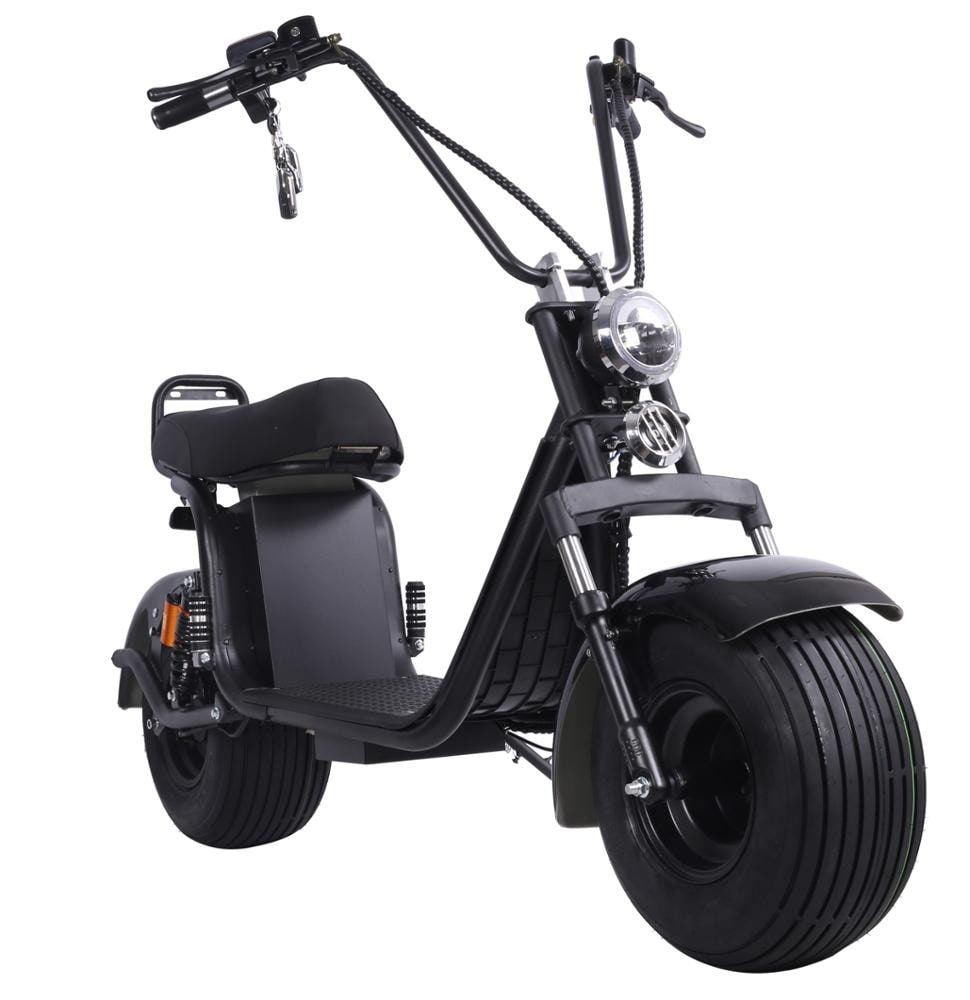 scooter citycoco electric scooter 60v 1500Wx big seat adult aluminum wheel hub brushless motor luthium battery 2 wheelx  Black - 3
